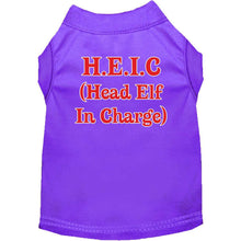 Load image into Gallery viewer, Head Elf In Charge Pet Shirt - Purple / XS - Purple / Small - Purple / Medium - Purple / Large - Purple / XL - Purple / XXL - Purple / XXXL - Purple / 4XL - Purple / 5XL - Purple / 6XL
