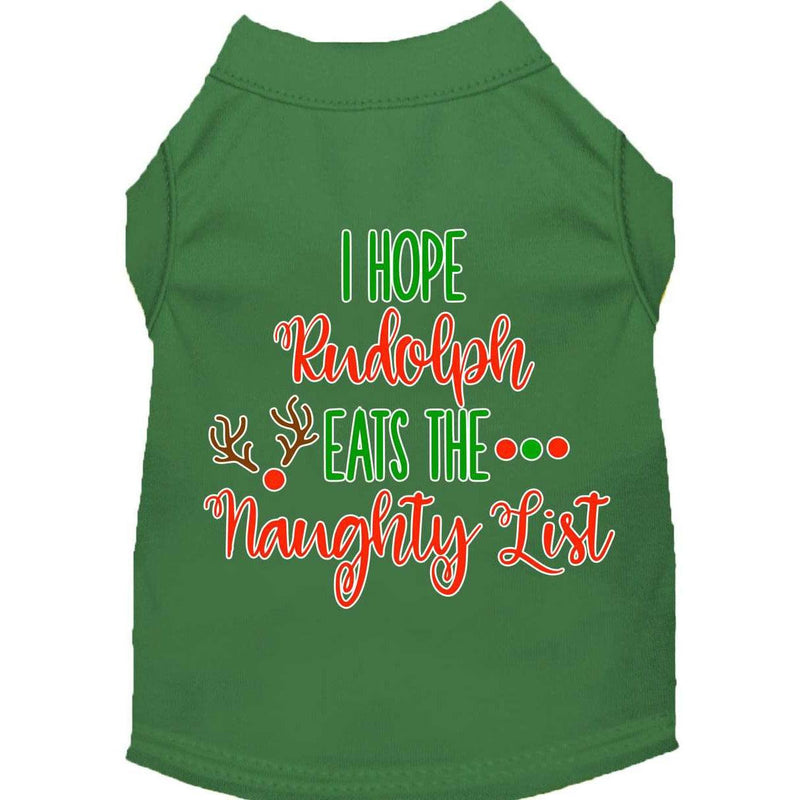 Hope Rudolph Eats Naughty List Pet Shirt - Green / XS - Green / Small - Green / Medium - Green / Large - Green / XL - Green / XXL - Green / XXXL - Green / 4XL - Green / 5XL - Green / 6XL