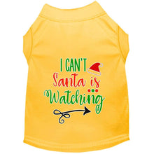 Load image into Gallery viewer, I Can&#39;t, Santa is Watching Pet Shirt - Yellow / XS - Yellow / Small - Yellow / Medium - Yellow / Large - Yellow / XL - Yellow / XXL - Yellow / XXXL - Yellow / 4XL - Yellow / 5XL - Yellow / 6XL
