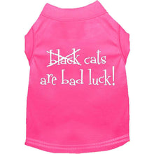 Load image into Gallery viewer, Black Cats are Bad Luck Pet Shirt - XS / Bright Pink - Small / Bright Pink - Medium / Bright Pink - Large / Bright Pink - XL / Bright Pink - XXL / Bright Pink - XXXL / Bright Pink - 4XL / Bright Pink - 5XL / Bright Pink - 6XL / Bright Pink
