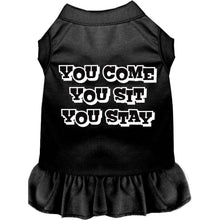 Load image into Gallery viewer, You Come, You Sit, You Stay Screen Print Dress - Petponia
