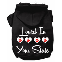 Load image into Gallery viewer, Custom Loved in &#39;Your State&#39; Dog Hoodie - Petponia
