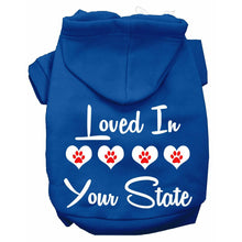 Load image into Gallery viewer, Custom Loved in &#39;Your State&#39; Dog Hoodie - Petponia
