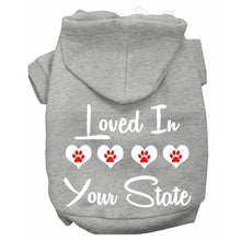 Load image into Gallery viewer, Custom Loved in &#39;Your State&#39; Dog Hoodie - Petponia
