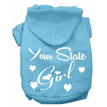 Load image into Gallery viewer, Custom &#39;Your State&#39; Girl Dog Hoodie - Petponia
