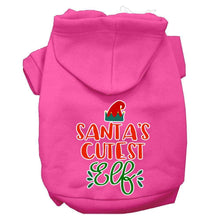 Load image into Gallery viewer, Santa&#39;s Cutest Elf Pet Hoodie - Bright Pink / XS - Bright Pink / Small - Bright Pink / Medium - Bright Pink / Large - Bright Pink / XL - Bright Pink / XXL - Bright Pink / XXXL - Bright Pink / 4XL - Bright Pink / 5XL - Bright Pink / 6XL
