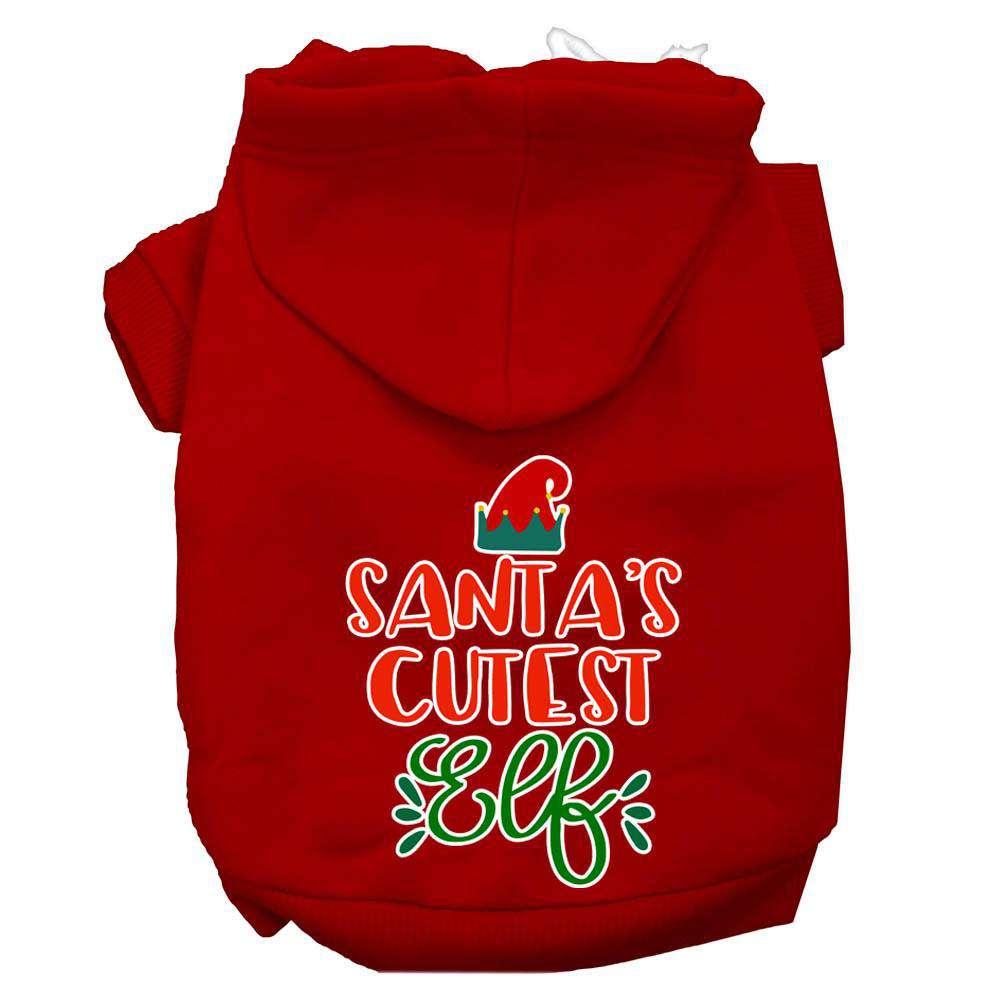 Santa's Cutest Elf Pet Hoodie - Red / XS - Red / Small - Red / Medium - Red / Large - Red / XL - Red / XXL - Red / XXXL - Red / 4XL - Red / 5XL - Red / 6XL