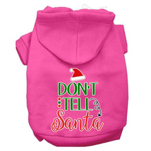 Load image into Gallery viewer, Don&#39;t Tell Santa Pet Hoodie - Bright Pink / XS - Bright Pink / Small - Bright Pink / Medium - Bright Pink / Large - Bright Pink / XL - Bright Pink / XXL - Bright Pink / XXXL - Bright Pink / 4XL - Bright Pink / 5XL - Bright Pink / 6XL
