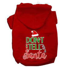 Load image into Gallery viewer, Don&#39;t Tell Santa Pet Hoodie - Red / XS - Red / Small - Red / Medium - Red / Large - Red / XL - Red / XXL - Red / XXXL - Red / 4XL - Red / 5XL - Red / 6XL
