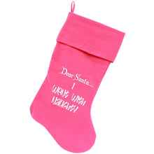 Load image into Gallery viewer, Went with Naughty Screen Print 18 inch Velvet Christmas Stocking - Petponia
