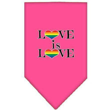 Load image into Gallery viewer, Love Is Love Bandana - Small / Bright Pink - Large / Bright Pink
