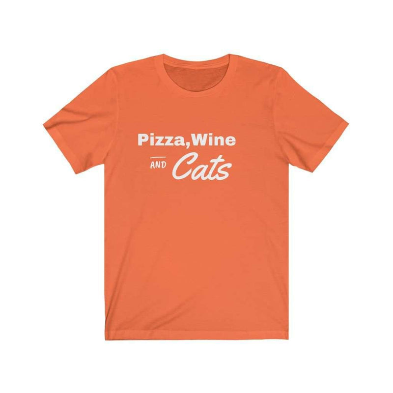 Pizza, Wine and Cats Short Sleeve Tee - Petponia