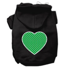 Load image into Gallery viewer, Swiss Dots Green Heart Dog Hoodie - Petponia
