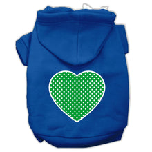 Load image into Gallery viewer, Swiss Dots Green Heart Dog Hoodie - Petponia
