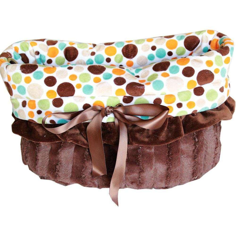 Fall Party Dots Reversible Snuggle Bugs Pet Bed, Bag, and Car Seat All-in-One - Petponia