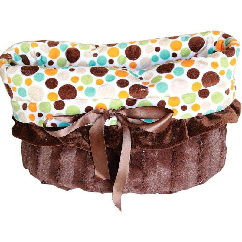 Fall Party Dots Reversible Snuggle Bugs Pet Bed, Bag, and Car Seat All-in-One - Petponia