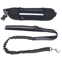Load image into Gallery viewer, Handsfree Bungee Dog Leash with a Waist Multi-Purpose Bag - Black
