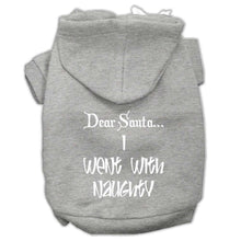 Load image into Gallery viewer, Dear Santa I Went with Naughty Screen Print Pet Hoodies - Petponia
