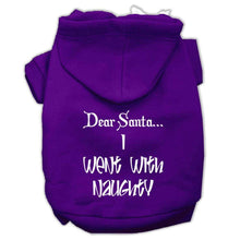 Load image into Gallery viewer, Dear Santa I Went with Naughty Screen Print Pet Hoodies - Petponia

