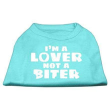 Load image into Gallery viewer, I&#39;m a Lover not a Biter Screen Printed Dog Shirt - Petponia
