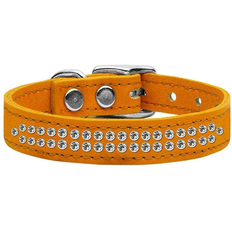 Two Row Clear Jeweled Leather - Petponia